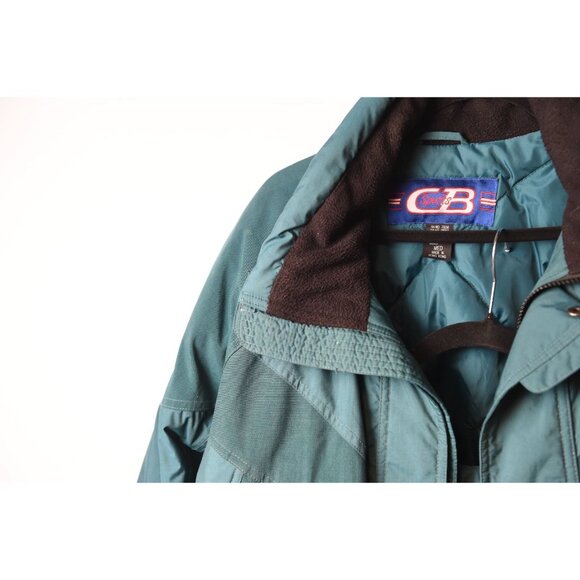 Vintage CB Parka Ski Jacket With Pants Snow Suit Size Medium Teal Green Pants 34 - Picture 4 of 16